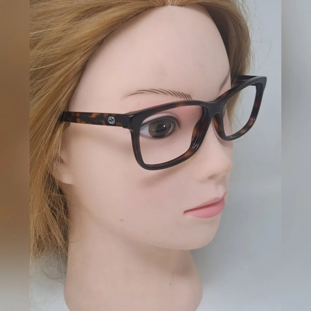 Gucci Women's Eyeglasses Frames Glasses Havana Square GG 3723 HNZ 52-14-140 - Picture 6 of 15